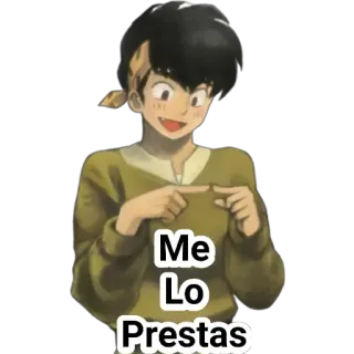 🙂 00f2516b Me Lo Prestas Anime, Verzoek, Vragen, Vriendelijk, Cartoon telegram sticker