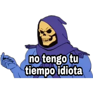 🙂 00af48da Skeletor Masters of the Universe no tengo tu tiempo idiota Skeletor, Idiot, Cartoon, Bösewicht, Masters of the Universe telegram sticker