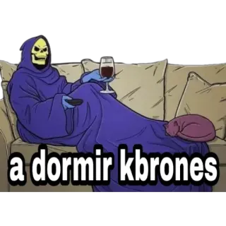 🙂 5971568f Skeletor a dormir kbrones skeletor, trinken, fernsehen, chillen, skelett, couch, katze telegram sticker