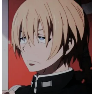 🙂 81e8e86f tokoh anime, rambut pirang, animasi, potret whatsapp sticker