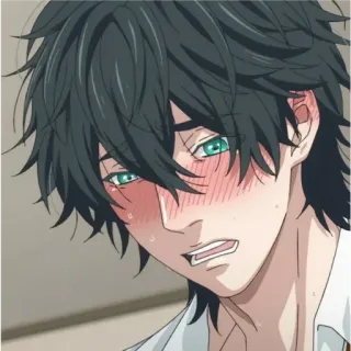 💌 221a123b animé, rougissant, gêné, dessin animé whatsapp sticker