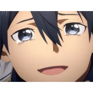 😢 0e7ad757 Kirito Sword Art Online аниме, плачущий, грустный, кирито, мастера меча онлайн telegram sticker