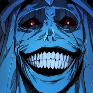 🙂 611c8b8e жуткий, монстр, страшный, фэнтези, синий telegram sticker