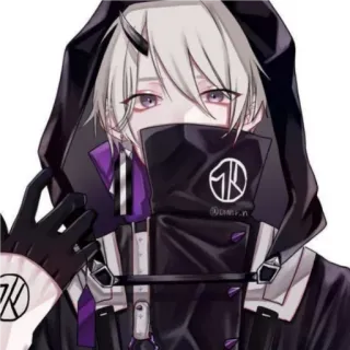 🌠 0b55c459 Anime, Chłopak, Bluza z kapturem, Maska, Gotyk whatsapp sticker