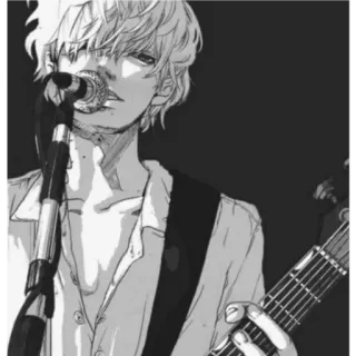 🌠 4ca01364 Anime, Chłopak, Gitara, Mikrofon, Muzyka, Piosenkarz whatsapp sticker