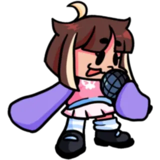 ✋ 5c583b92 cartoon, character, microphone, singing, girl whatsapp sticker