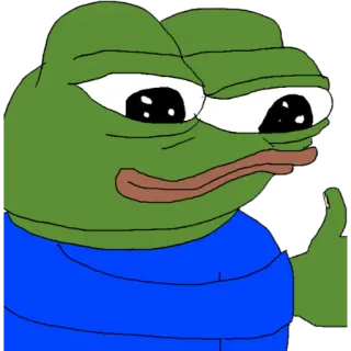 🙂 ae000a87 Pepe the Frog пепе, лягушка, палец вверх, интернет мем, мем whatsapp sticker