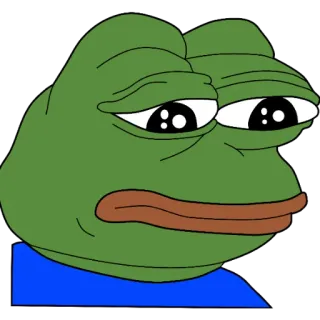 🙂 bcd41e03 Pepe the Frog Пепе, лягушка, мем, интернет, грустный, лицо, выражение whatsapp sticker