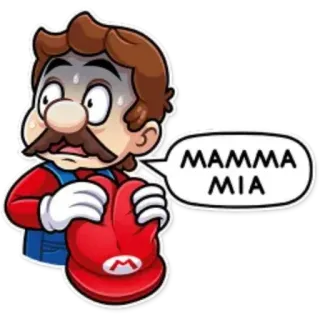 😰 d183e421 Mario MAMMA MIA mario, italienisch, videospiel, cartoon telegram sticker