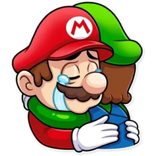 😭 e1e6758b Mario mario, luigi, weinen, bruder, umarmung, traurig telegram sticker