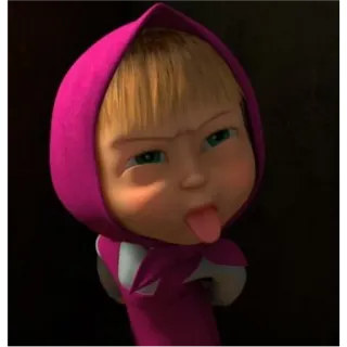 🌃 0db53958 Masha Masha and the Bear cartoon, tongue out, Masha, Masha and the Bear whatsapp sticker