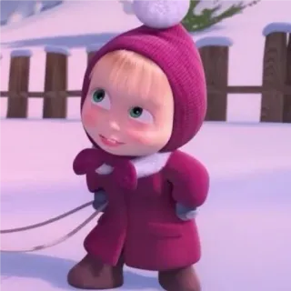 🌃 af108ac7 Masha Masha and the Bear cartoon, child, winter, snow, masha and the bear, animated whatsapp sticker