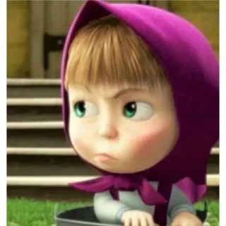 😏 b86b8c4a Masha Masha and the Bear cartoon, character, Masha, Masha and the Bear, girl, animated whatsapp sticker