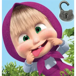 😋 ba94b810 Masha Masha and the Bear cartoon, animation, character, children's show whatsapp sticker