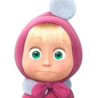 🌃 d4c86b72 Masha Masha and the Bear cartoon, character, animation, girl, pink hat whatsapp sticker