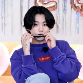 🙂 63922c91 Jungkook จองกุก, ฮาร์โมนิก้า, เพลง, เคป็อป, นักร้อง, Supreme whatsapp sticker