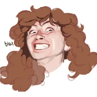 😬 95047657 blbl cartoon, kunst, tekening, uitdrukking, portret telegram sticker