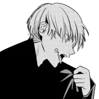 🌱 350bb25d อนิเมะ, มังงะ, ตัวละคร, ขาวดำ telegram sticker