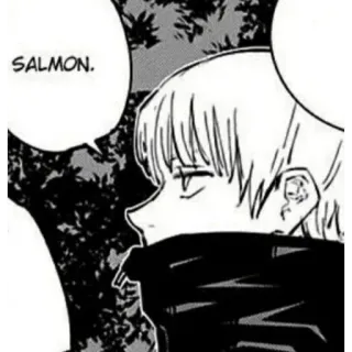 🌱 afaeb1a9 Toge Inumaki Jujutsu Kaisen SALMON. โทเกะ อินุมากิ, มหาเวทย์ผนึกมาร, อนิเมะ, มังงะ, ปลาแซลมอน, คำสาป telegram sticker