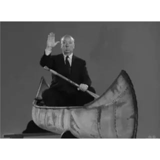 ✋ 773d10c7 Alfred Hitchcock Alfred Hitchcock, Réalisateur, Canoë, Classique, Film, Film, Salutation whatsapp sticker