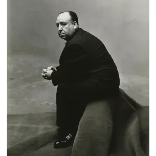 😒 8b5a1c64 Alfred Hitchcock Alfred Hitchcock, réalisateur, portrait, noir et blanc, film, cinéaste whatsapp sticker