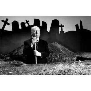 😐 a7665dff Alfred Hitchcock Alfred Hitchcock, Réalisateur, Film, Cinéma, Cimetière, Tombe, Pierre tombale whatsapp sticker