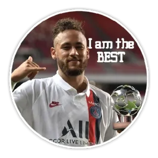 🙂 0c1e120f Neymar I am the BEST Neymar, football, soccer, athlete, best telegram sticker