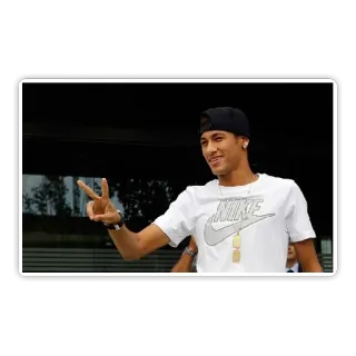 ✌ bc32a1eb Neymar Neymar, football, soccer, athlete, peace sign telegram sticker