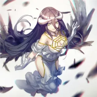 📍 1c7cb94b Albedo Overlord Anime, Dämon, Fantasy, Hörner, Flügel whatsapp sticker