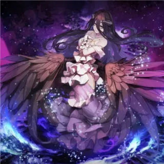 📍 a7fe7505 Albedo Overlord Anime, Fantasy, Dämon, Flügel, Gothic, Charakter whatsapp sticker