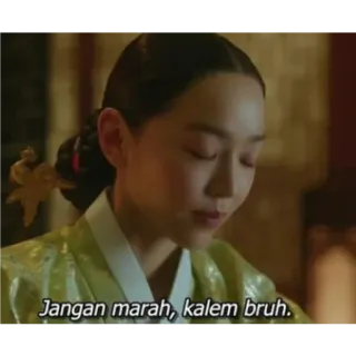 😌 4b137857 Jangan marah, kalem bruh. femme, calme, paisible, serein, indonésien telegram sticker