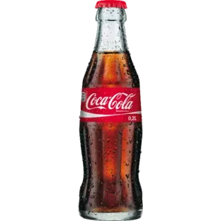 🍀 02ad9598 Coca-Cola 0.2L coca-cola, soda, drink, bottle, soft drink telegram sticker