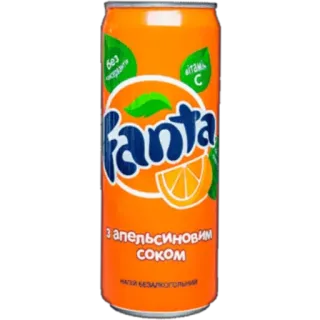 😙 32f1c0b1 fanta, orange soda, soft drink, beverage, soda, can telegram sticker