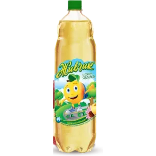 😁 6b92a3f5 Живчик З соком яблука juice, apple, drink, beverage, cartoon telegram sticker