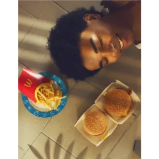 👷 ea8413dc comida, McDonalds, batatas fritas, hambúrguer, refeição, fast food telegram sticker