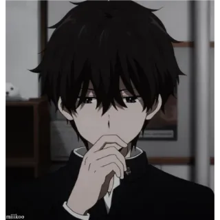 🍀 8f11e0a8 애니메이션, 소년, 검은 머리, 인물 사진 telegram sticker