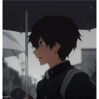 🍀 be2c092e 애니메이션, 우산, 비, 캐릭터, 그림 telegram sticker