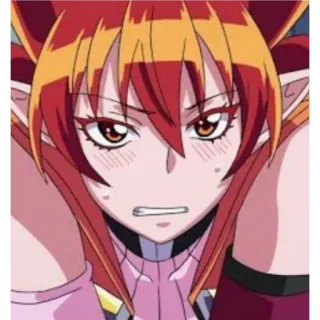 ❤ 92ba7afd Аниме, Девушка, Выражение лица, Рыжие волосы, Злой whatsapp sticker