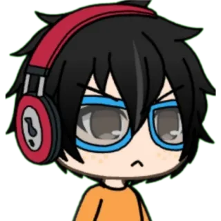 😠 646760a2 Personagem de anime, Desenho animado, Fone de ouvido, Óculos, Avatar whatsapp sticker