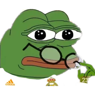 😐 139b83a0 Pepe the Frog grenouille, pepe, adidas, real madrid, lunettes whatsapp sticker