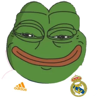 😁 5e16ce4e Pepe the Frog Pepe, grenouille, mème, Real Madrid, foot, Adidas whatsapp sticker