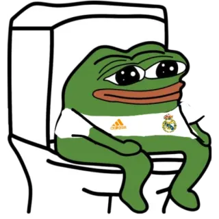 💩 9857ce5e Pepe the Frog pepe, grenouille, meme, toilette, real madrid, sport whatsapp sticker