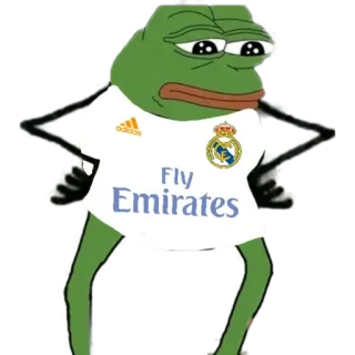 😠 b9b41f06 Pepe the Frog pepe, grenouille, meme, real madrid, football, foot, triste whatsapp sticker