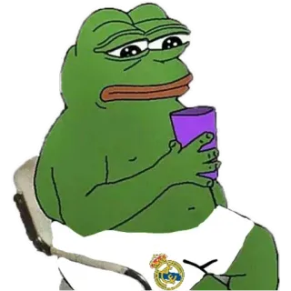 😐 d4ad8417 Pepe the Frog pepe, grenouille, triste, meme, real madrid, sport whatsapp sticker