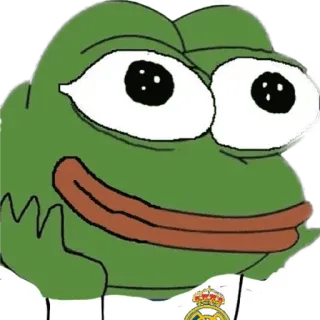 ❤ e7017eb2 Pepe the Frog pepe, grenouille, mème, dessin animé, internet, real madrid, foot whatsapp sticker