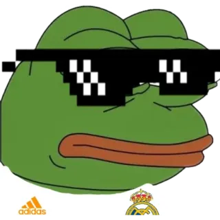 😎 f5c241c9 Pepe the Frog pepe, grenouille, mème, lunettes, deal with it, adidas, real madrid whatsapp sticker