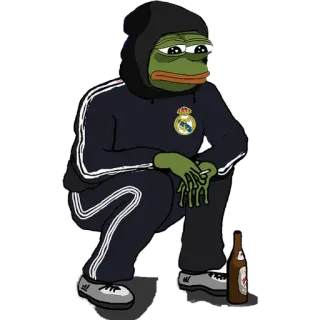 😞 f8fcd754 Pepe the Frog pepe, grenouille, adidas, squat, meme, triste whatsapp sticker
