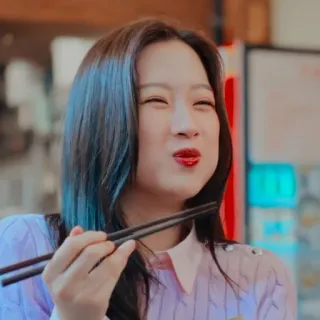 🍜 de270841 女人, 吃, 筷子, 亚洲 telegram sticker