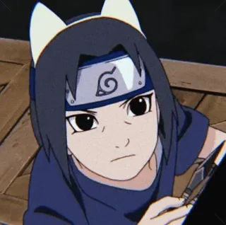 🎼 eb7bc57e Itachi Naruto Itachi, Naruto, Anime, Manga, Ninja, Orejas de gato whatsapp sticker