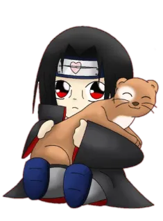 🙁 656a39a6 Itachi Naruto anime, mangá, desenho animado, doninha, fofo whatsapp sticker